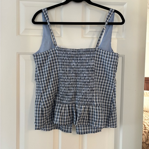 Hollister Blue and White Checkered Blouse - NWT - L - Picture 4 of 5
